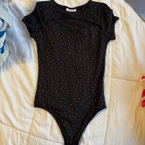 Just Polly Women's Black Bodysuit